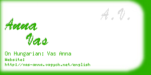 anna vas business card